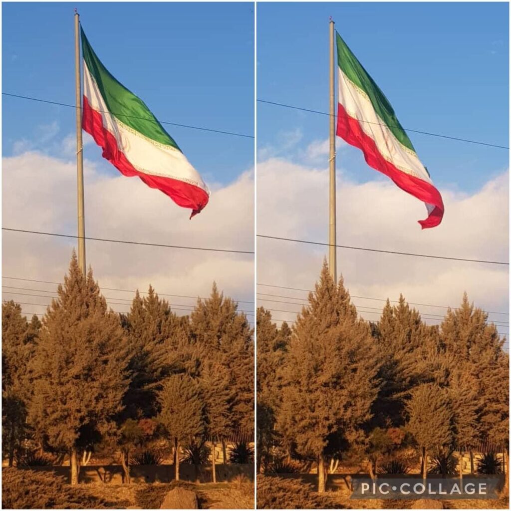 اهتزاز پرچم بزرگ ایران در رودهن