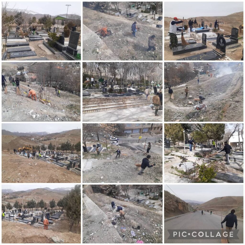 عملیات پاکسازی و نظافت آرامستانهای شهر رودهن