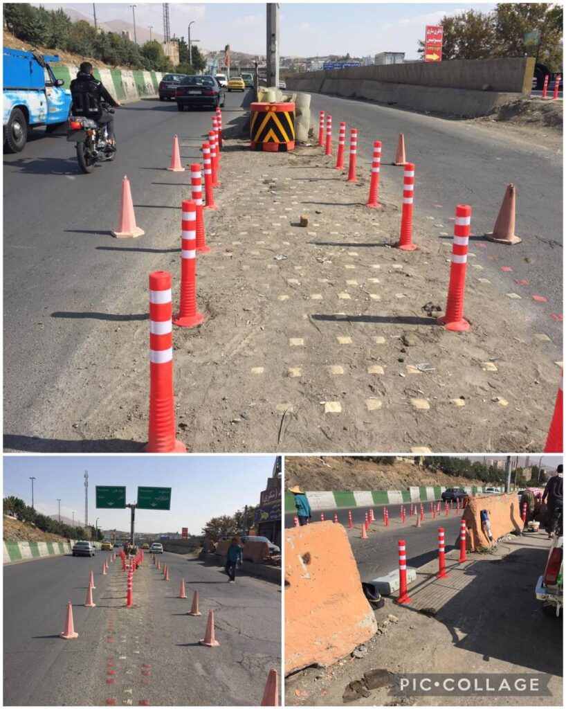 ایمن سازی ورودی بلوار امام خمینی (ره) شهر رودهن با نصب تجهیزات ترافیکی