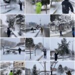 اجراي عمليات برف روبي پارك ها و برف تكاني از درختان شهر رودهن